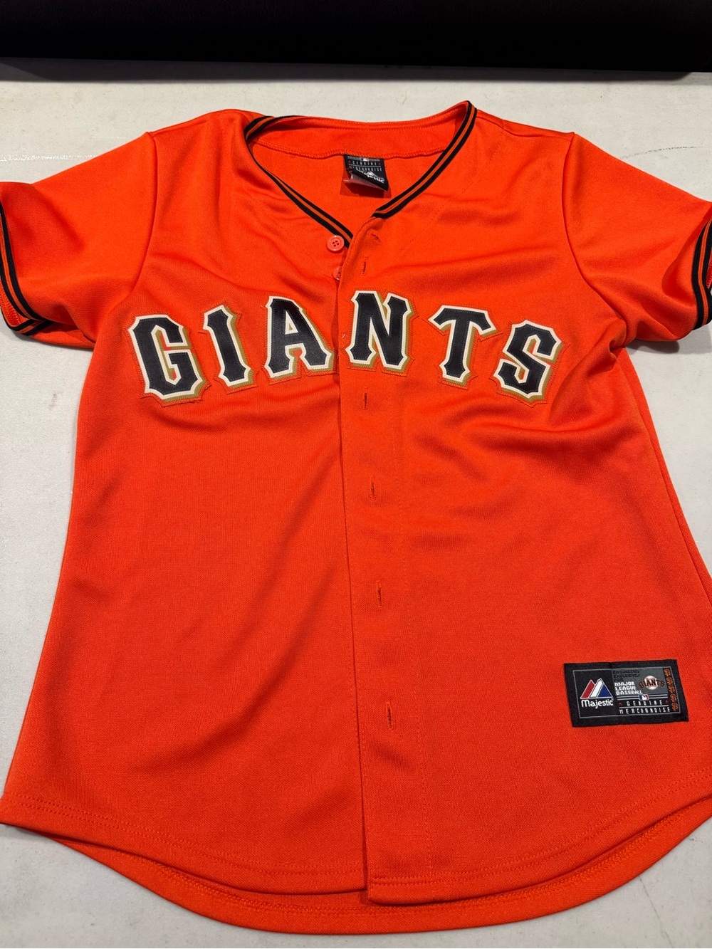 Majestic Orange Giants Kids Baseball Jersey